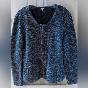 J.Crew Peplum Bocule Jacket Women’s Medium 
Navy Base